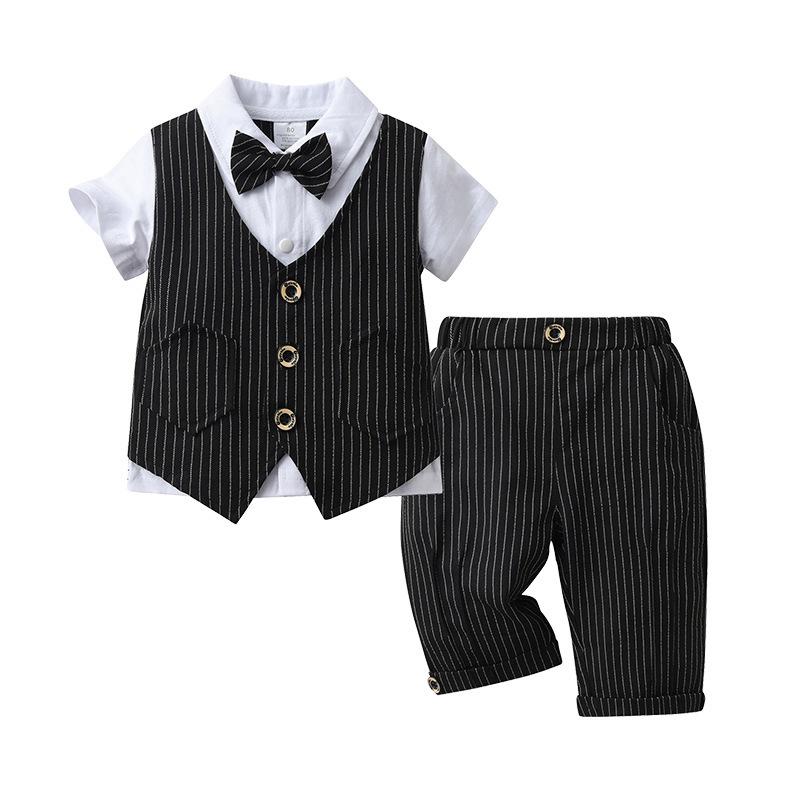 European & American Kids' Summer Two-Piece Vest Set – Boys' Short-Sleeved Outfit