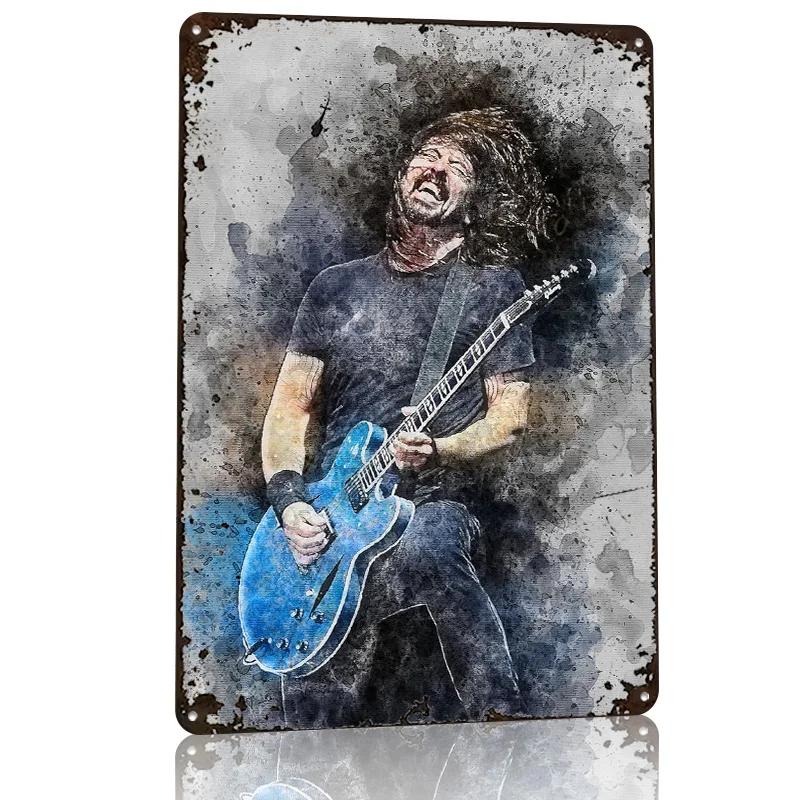 Dave Grohl Personalized D Textured Metal Poster Wall Art Vintage Tin Signs for Interior Decoration Living Room Accessories Home