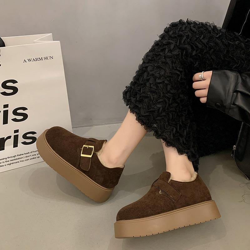 thick-soled velvet all-inclusive women's new autumn and winter Doudou Boken cotton shoes snow boots
