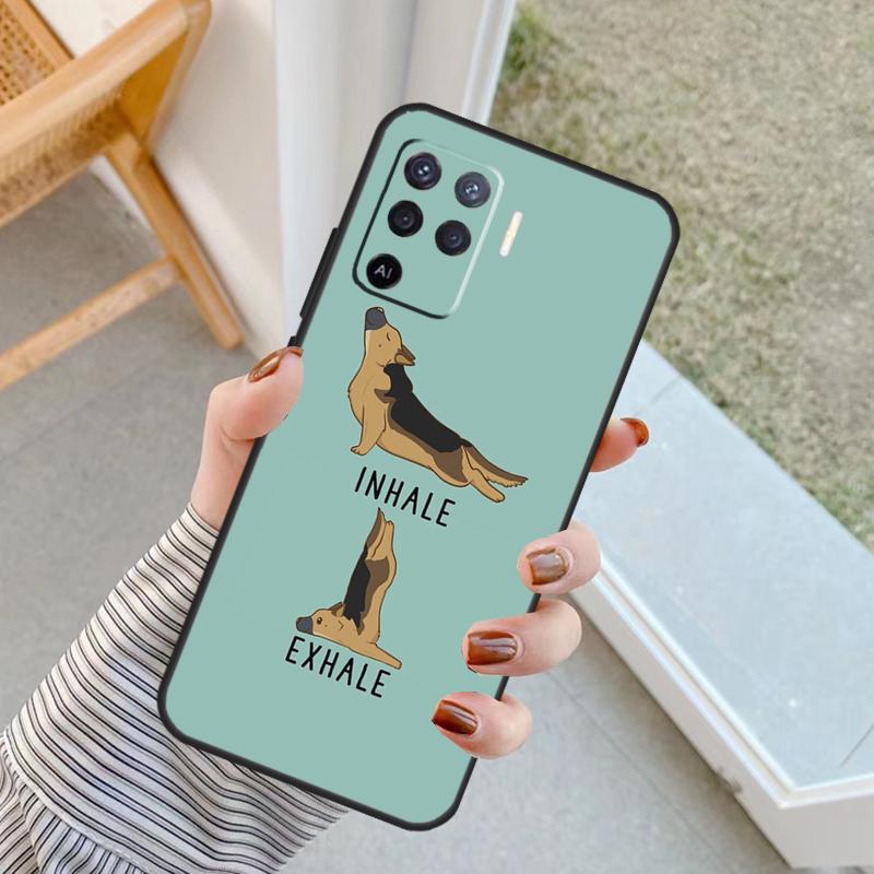 Cartoon German Shepherd Dog Case For Oppo A18 A78 A98 A38 A58 A60 A80 A40 A96 A76 A16 A94 A74 A54 A15 A17 A57 A77 A5 Pro