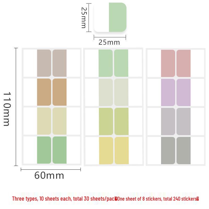 Morandi Index Tabs: Waterproof Fluorescent Stickers with Strong Adhesive – Transparent Writing Labels and Sticky Notes