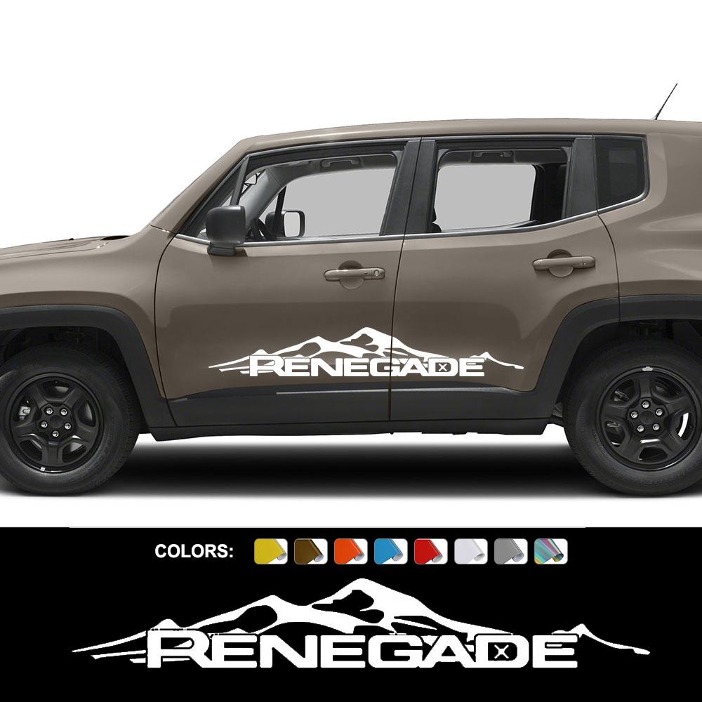 

Боковые наклейки на дверь автомобиля для Jeep Renegade Graphics, горный стиль, виниловый декор для кузова, наклейки, аксессуары для тюнинга
