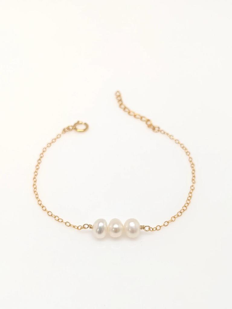 Vlen Natural Freshwater Pearl Bracelets for Women Gold Plated 18 K Stainless Steel Bracelet Dainty Pulseras Jewelry