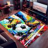 1PC Custom Name Soccer Art Graffiti Style Theme Floor Mat Ideal for Living Room, Game Rooms, Office, Bedroom, Office Floor Mat , Floor Mats for Home