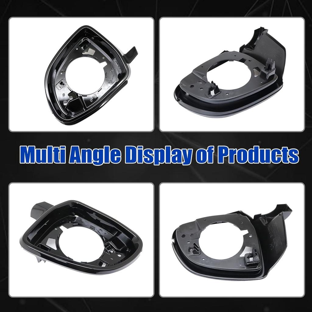 FZJDSD 51167327911 Mirror Housing Frame Trim 1Pc Left Side Compatible With BMW X3 X4 X5 X6 2014-2019 Black Side Mirror Shells Cover Cap