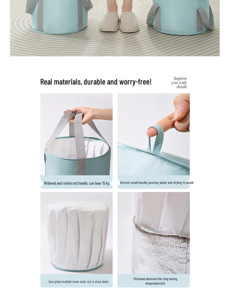 Winter Portable Multifunctional Foot Bath Bucket - Insulated & Foldable for Home or Dorm Use