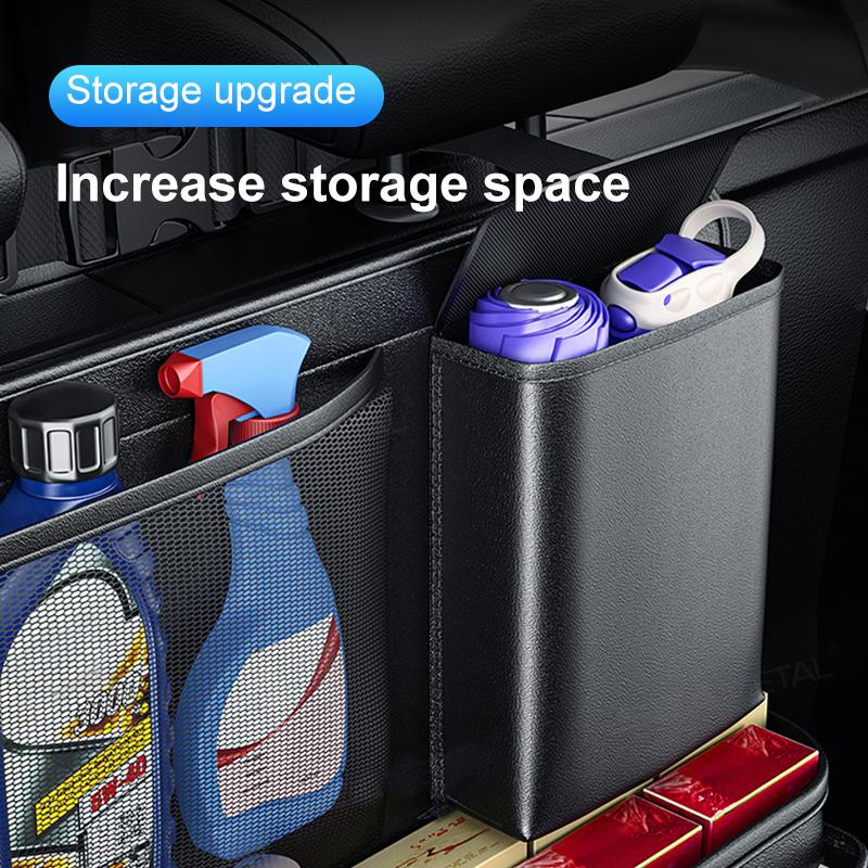 SEAMETAL Car Trunk Leather Storage Bag Car Seat Back Organizer Multifunctional UV Storage SUV Back Seat Hanging Bag