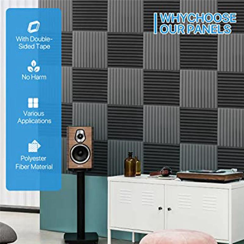 A20F-24PCS Sound Absorber Acoustic Foam Sound Insulation Wall Sound Insulation For Podcasts Reduce Noise (30 X 30 X 2.5 Cm)
