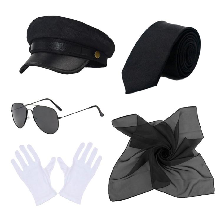 Chauffeur Costume Set Chauffeur Hat Gloves Sunglasses Limo Driver Costume Set for Cosplay Theme Party