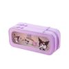 Kuromi Hello Kitty Melody Cinnamoroll Transparente doppelwandige Federtasche für Kinder und Schüler