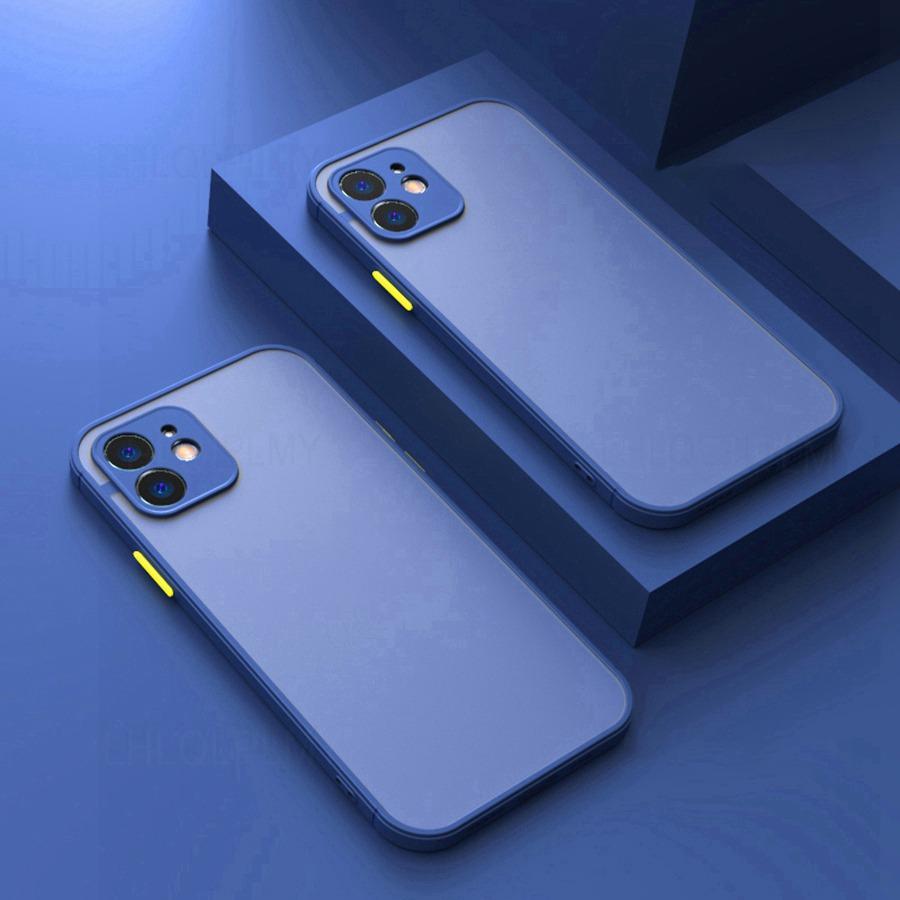 

Броньований Ударостійкий Матовий Чохол Для Apple iPhone 16 6 7 8 14 Plus X XR XS 15 11 12 13 Pro Max Mini 16E Захисний Чохол з М яким Бампером iPhone 17 синій