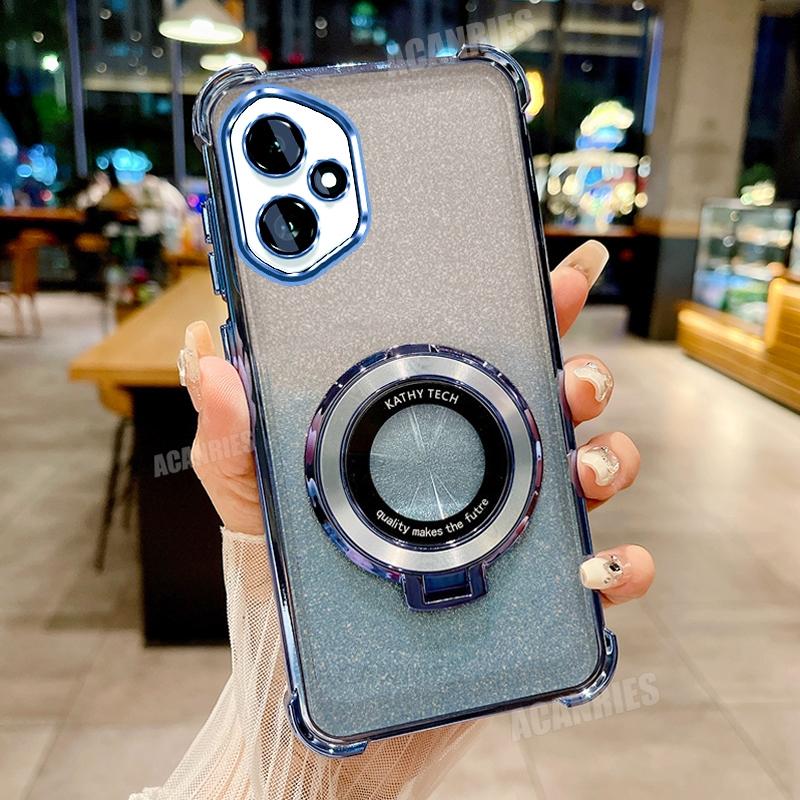 Honor400 Luxury Glitter Plating Holder Case For Huawei Honor 400 Pro Lite Shockproof Protect Silicone Stand Cover honor400pro