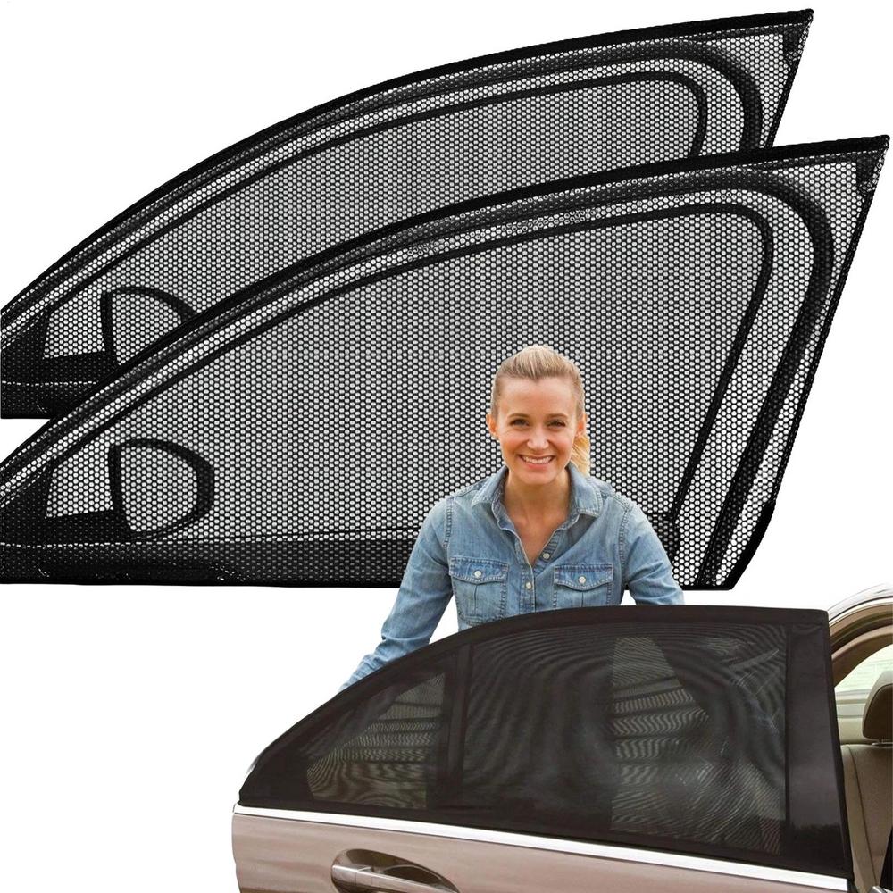 2pcs Car Window Sunshade Mesh Auto Rear Side Window Car Styling Breathable Shade Curtain Sun Visor Cover Car Auto Interior