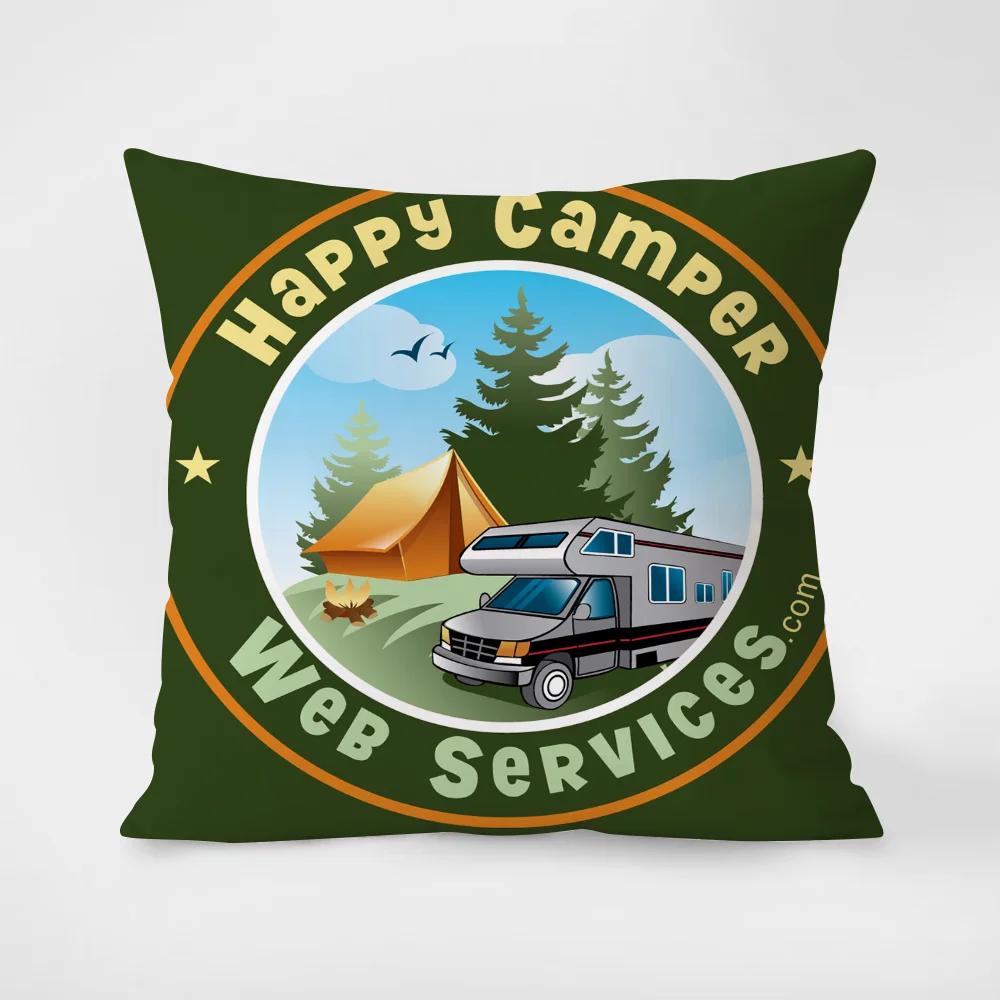 Happy Camping Pillowcase 45*45 Decorative Cushions For Sofa Pillowcases 40X40 Cushion Cover 40*40 Lounge Chairs Pillow Hugs Body