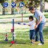 3-in-1 Baseball Set for Kids 3-5 - Tee Ball Stand, Hanging Tee, Ball Launcher and 6 Softballs - Adjustable Height, Indoor/Outdoor Sport Gifts for