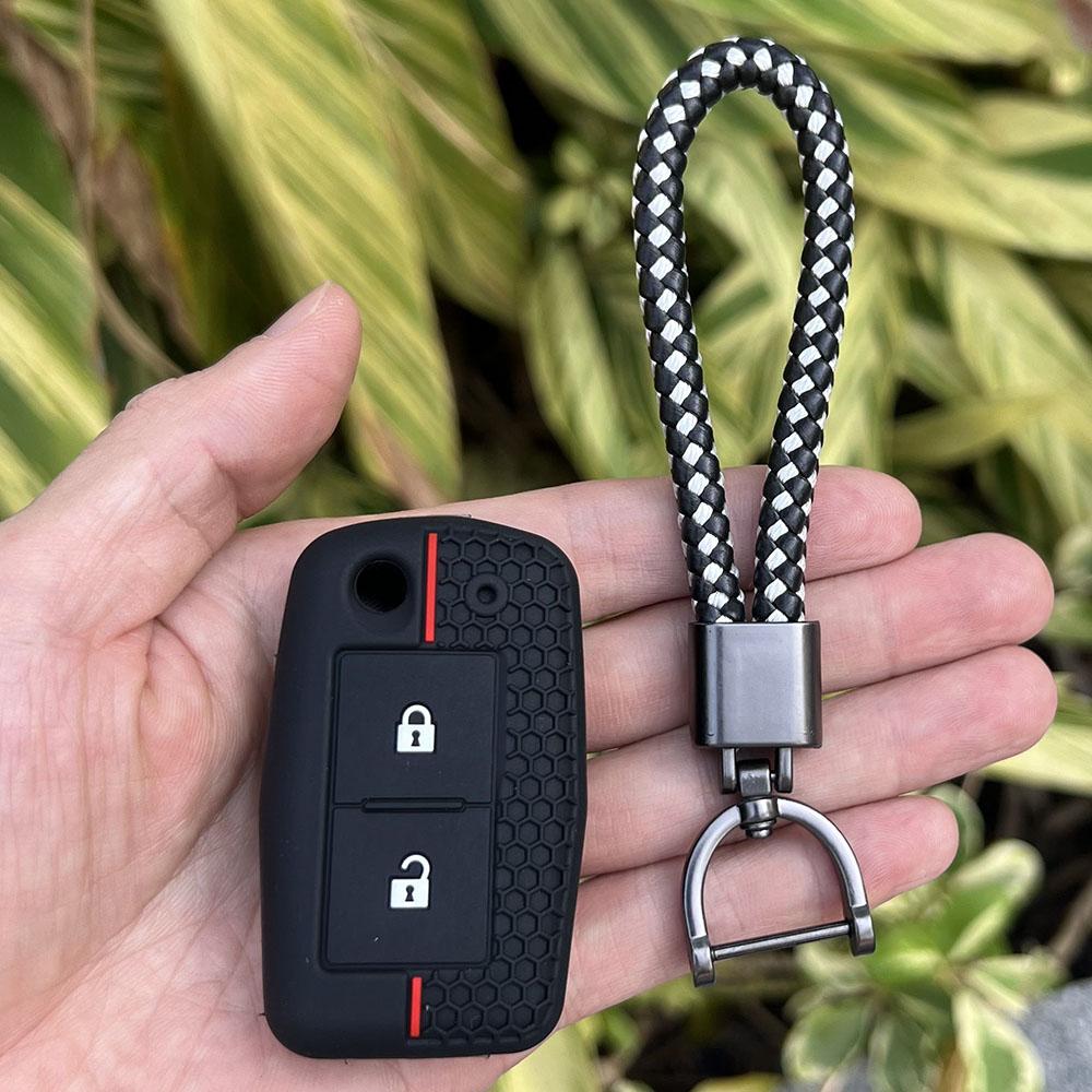 Silicone Car Fob Key Case Protector Keychain for Mitsubishi Lancer 10 Outlander 3 Pajero Sport 2buttons Folding Remote Cover Set