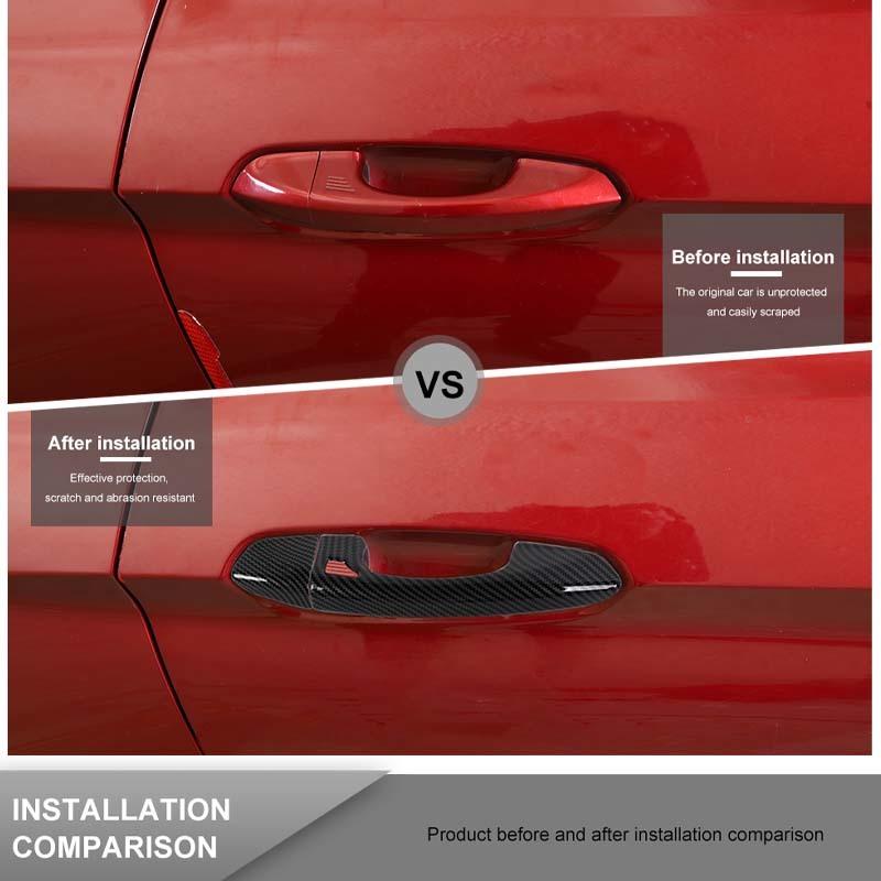  ABS Door Handle Decoration Cover Sticker Fit For Ford Mustang 2015-2023 Exterior Accessories