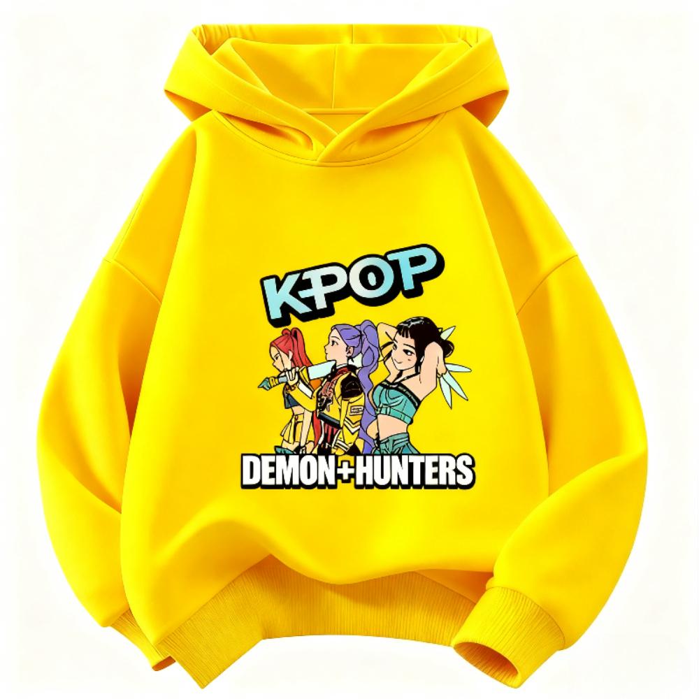 Kpop Devil Hunter Kinder-Hoodie, Herbst/Winter Warmer Hoodie, Modische Kleidung für Jungen und Mädchen, Devil Hunter Mädchenkleidung