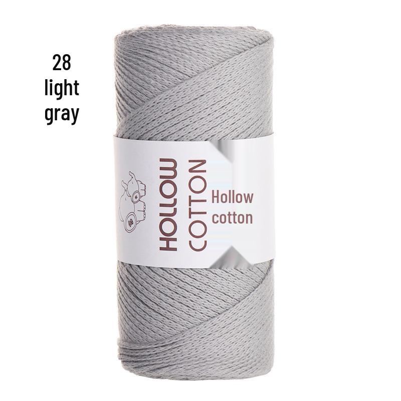 2mm Hollow Pure Cotton Scarf & Bag Yarn for DIY Crochet and Handwoven Projects