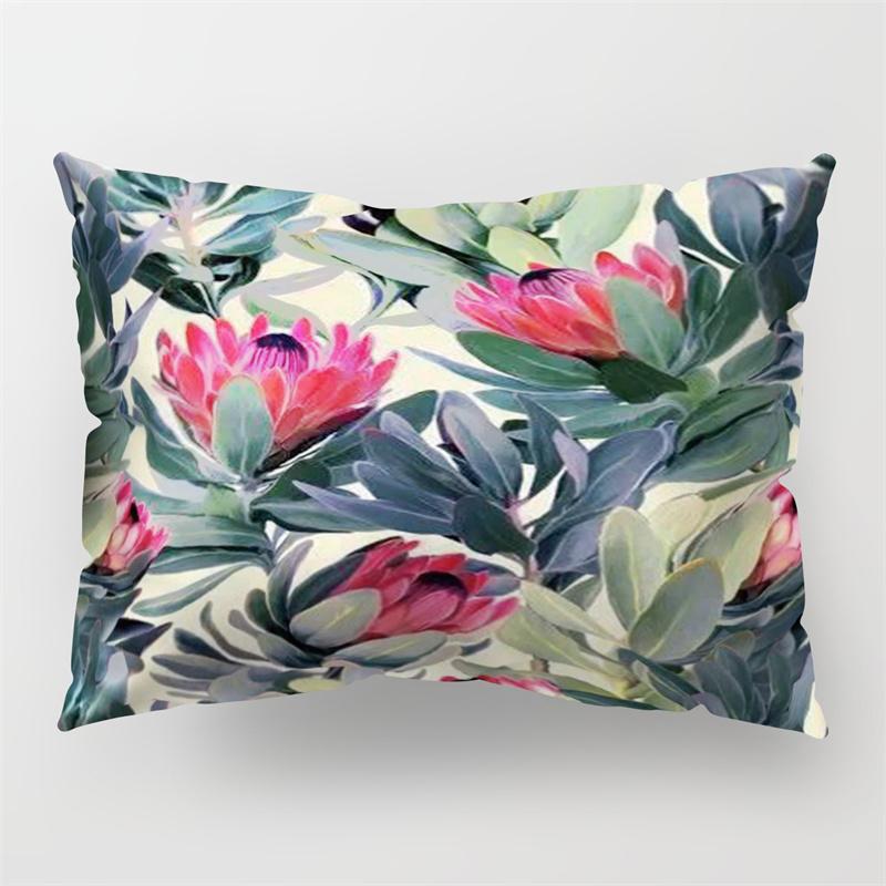 30x50cm Tropical Plant Polyester Pillow Cases Sofa Chair Living Room Home Decoration Green Leaves Plant Sunflower Pillowcase