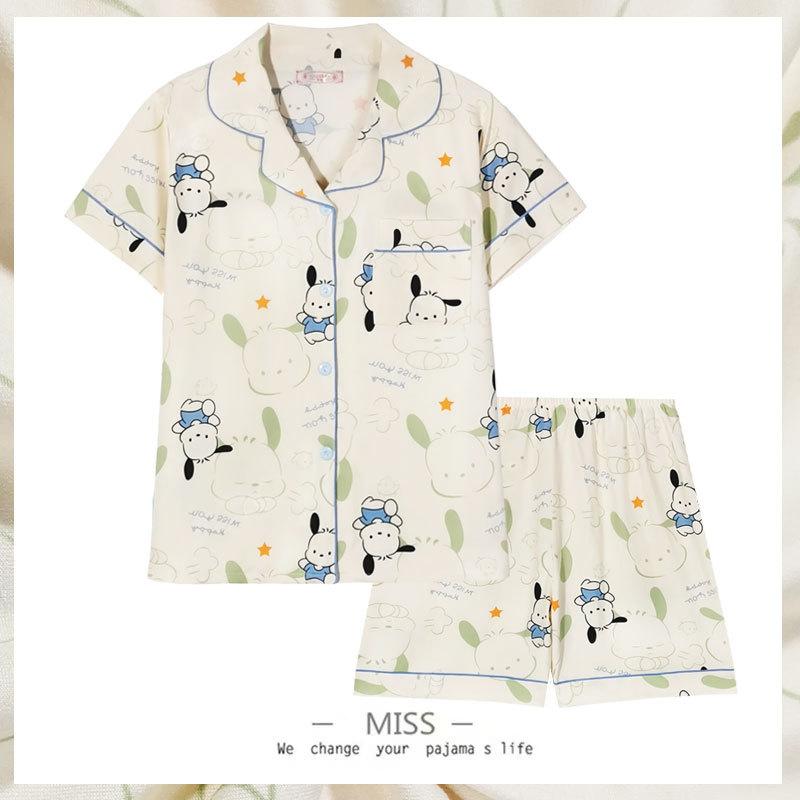 "Crayon Shin-chan" Large Size Women's Pajamas Women's Summer Short Sleeve Japanese Student Cartoon Cute Loungewear Set