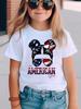 Summer Fashion Girls Short Sleeve T-Shirt Printed Casual Versatile Top