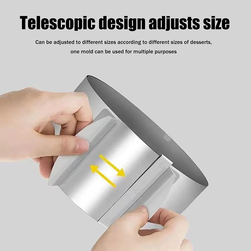 Stainless Steel 6-8Cm Adjustable Telescopic Mousse Ring Circle Mold Rustproof With Scale Round Cake Rings Reusable Baking Tool