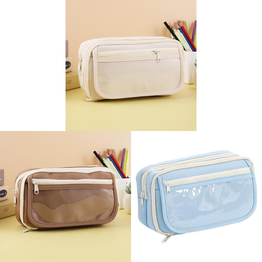 Durable Canvas Stationery Storage Box With Multiple Compartments For Middle School Students