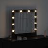 Black Washbasin Mirror with Oak Effect 60 x 55 x 18 cm