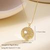 Nidin New Retro Round Shape Inlaid Crystal Zircon Irregular Pendant Necklace For Female Male Vintage Moon Star Sun Jewelry Gifts