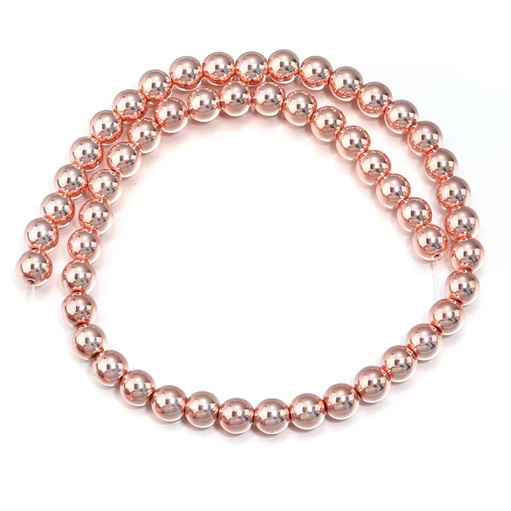 2 3 4 6 8 10mm Rose Gold Natural Hematite Stone Beads Round Loose Beads For DIY Jewelry Making Bracelets Necklace Accessories