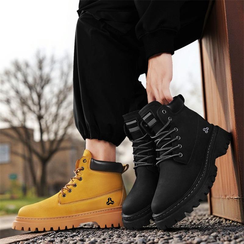 Ny mote Høst Og Vinter Høytopp for menn Martin Boots Studenter Mann Gutter Trending Soft Sole Arbeidssko Arbeidsbeskyttelse Martin Sneakers