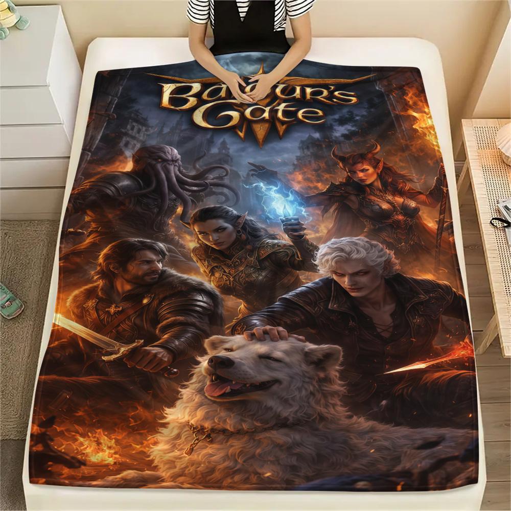 Baldur's Gate Print FlAannel Blanket, High quality Comfortable for All Seasons, Home Decor, Warmth and Comfort
