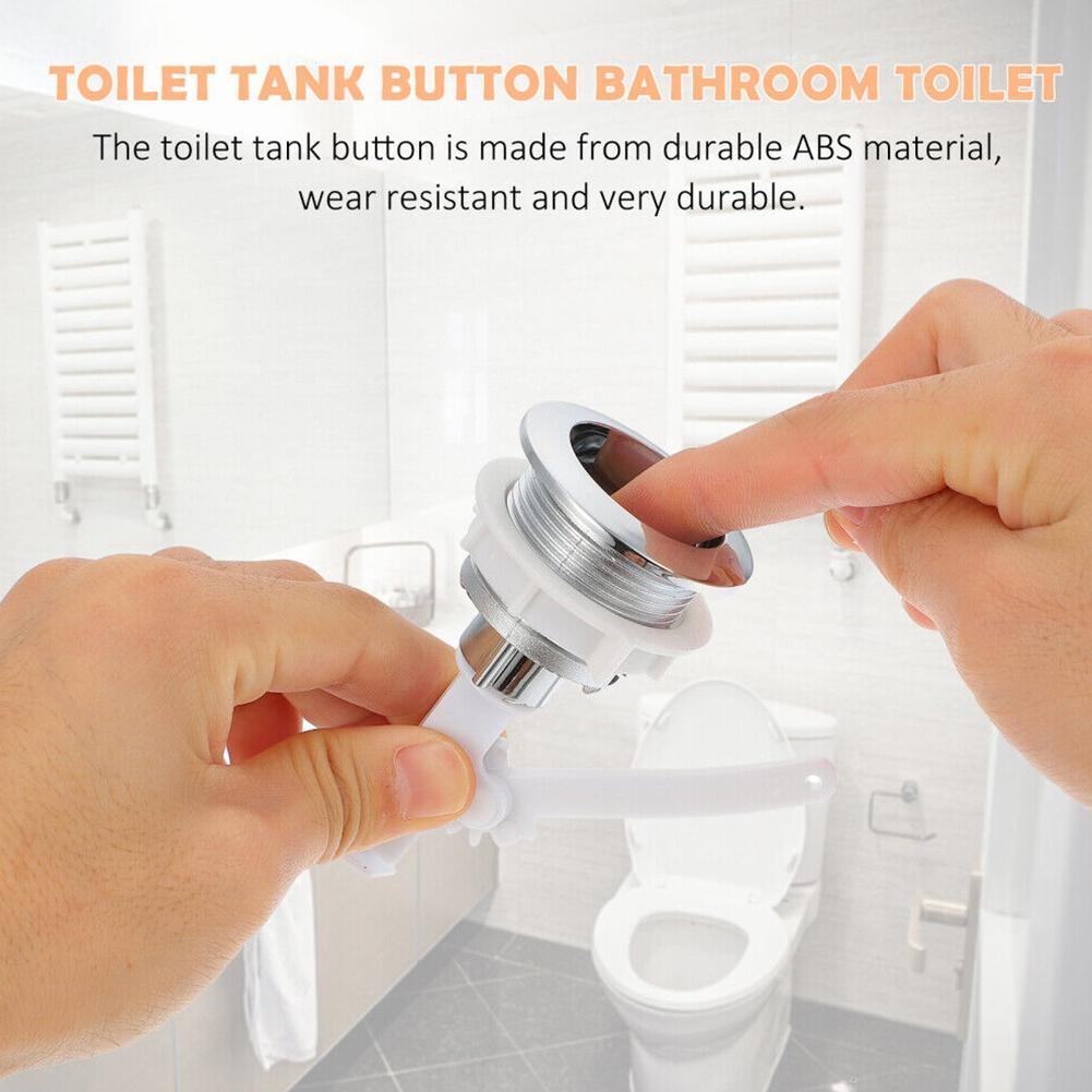 Button Bathrooms 38mm ABS Bathroom Toilet Push Silver