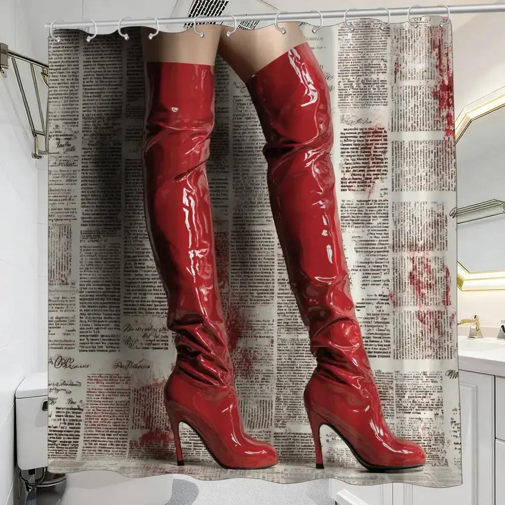 

1pc Bathroom Shower Curtain, Fashion Styling Lecture, Air Festival Shower Curtain, Includes 12 Hooks, 180*180cm Bathroom Curta 90x180cm