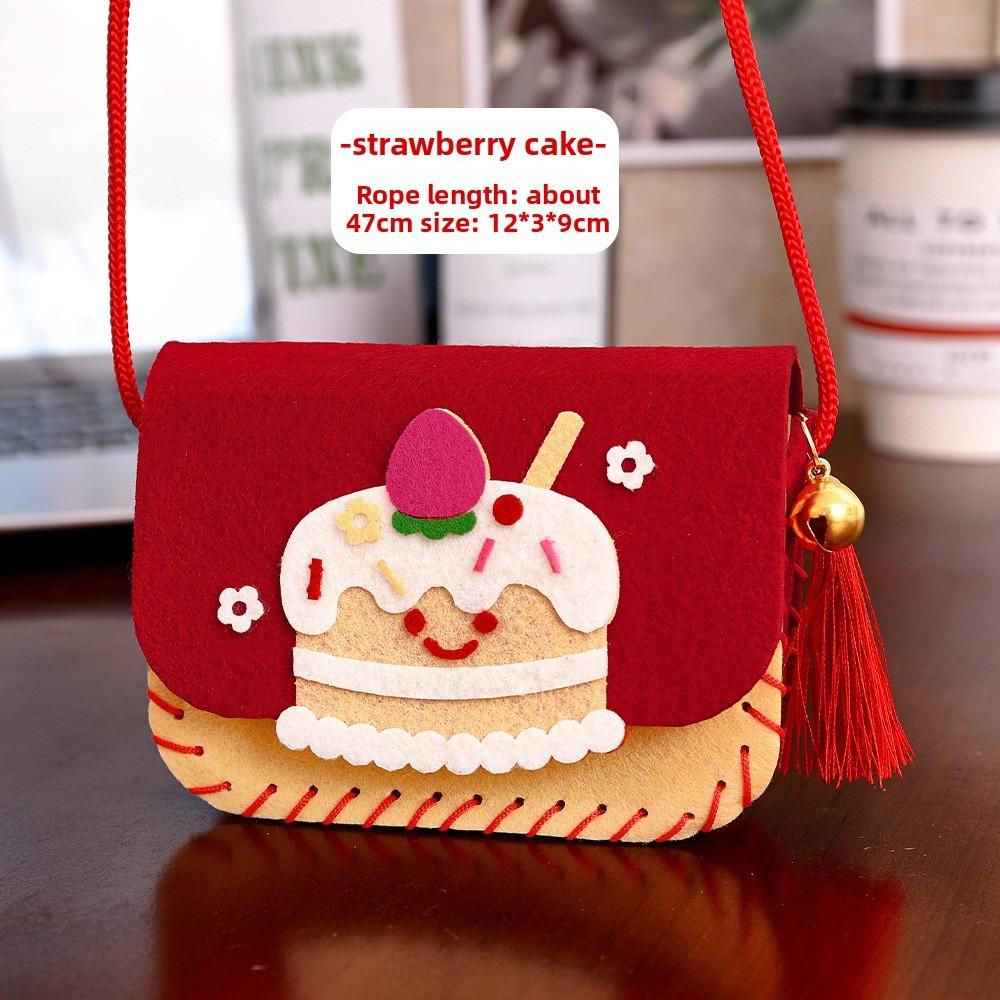 Children Handmade Cartoon Pattern Non Woven Fabric Crossbody Bag Material Set For Kids Handmade Gift