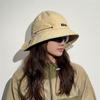 Quick-drying Drawstring Fisherman Hat Solid Color Hiking Hat Wide Brim Sun Hat  Mountaineering