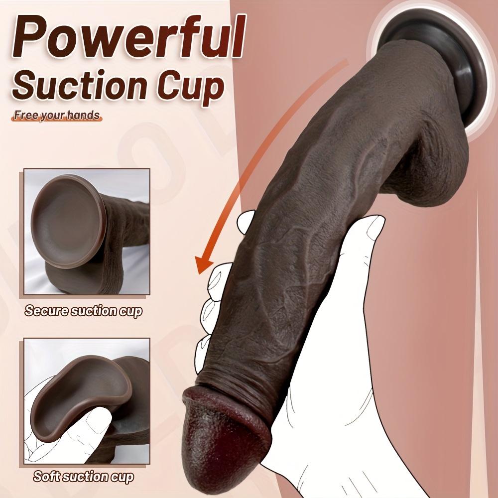 Consolador gigante de silicona realista de 28 cm | Pene falso grueso y negro con ventosa | Estimulador del punto G para mujeres | Juguete para adultos de alta calidad