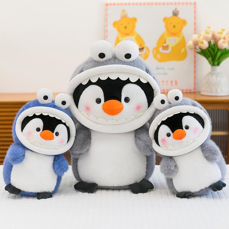 Shark Transforming Penguin Animal Plush Toy Kids Sleep Pillow Home Decor Gift