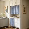 Ruffled Edge Farmhouse Plaid Kitchen Oven Skirt Cotton Privacy Partition Curtain  Porch
