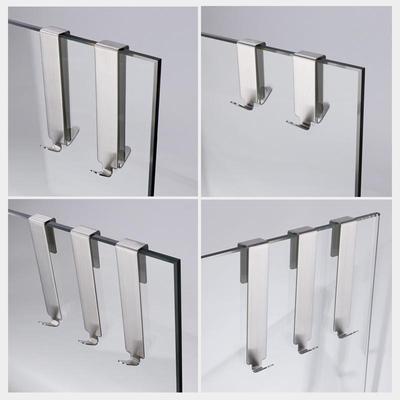 Stainless Steel Double Side Hooksbathroom Shower Door Hook Over Glass Door Shower Towel Rack For Glass Wall Or Glass Door
