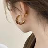 New Design Irregular Metal Pearl Earrings for Women Personalized CC Shape Hoop Earring Korean Fashion Jewelry