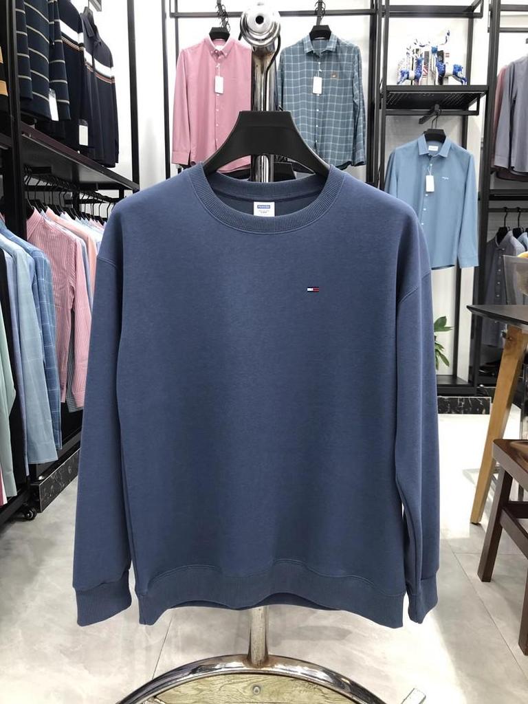 Genuine Tommy Men's Loose Fit Casual Hoodie - Long Sleeve, Plain Color, Stylish for Autumn