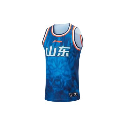 CBA Serie Professionelles Basketballtrikot, Shandong Team, Tierprint, Schnelltrocknend, Kühl, Fan Edition Herren Oberteile Marineblau AAYT897-1