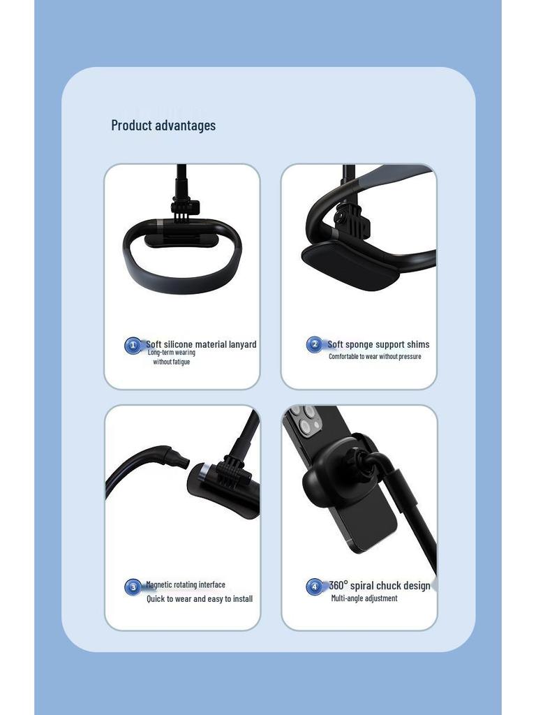 2025 Neck-Hanging Mobile Holder for Bedside, Tabletop, and Outdoor Use