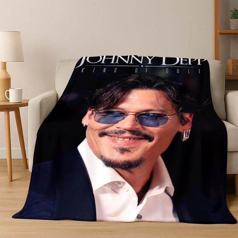 Bellissimo Johnny Depp Star Coperta di Flanella Morbida Calda Coperta Plaid per Camera da Letto Soggiorno Letto Viaggio Picnic Regalo bambino