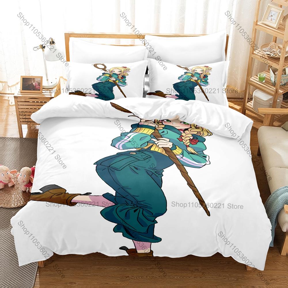 Delicious in Dungeon Fantasy Dungeon Gourmet Cartoon Bedding Set Duvet Cover + 2 Pillowcases Otaku Room Decor
