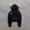 Unisex oversized mikina s 3D grafickým potiskem Streetwear Hip Hop styl Volný střih Černá mikina Pro teenagery i dospělé