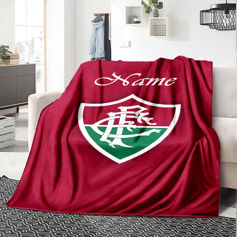Custom Name Fluminense FC Theme Printed Blanket - Perfect for Couch, Bed, Travel & Outdoor Use | Machine Washable, Cozy & Durable.