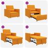 Extendable Sleeper Sofa Single Dark Yellow 90 x 165 x 87 cm